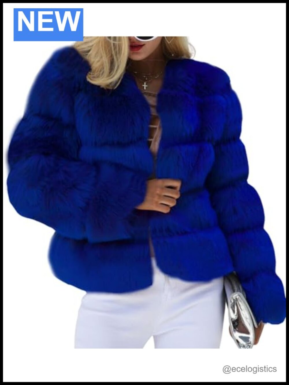 Women's Warm Cropped Faux Fur Puffer Jacket Zip Up Winter Coat